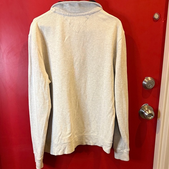 Tommy Hilfiger Beige and Navy Zip-Up Sweater - Picture 3 of 9